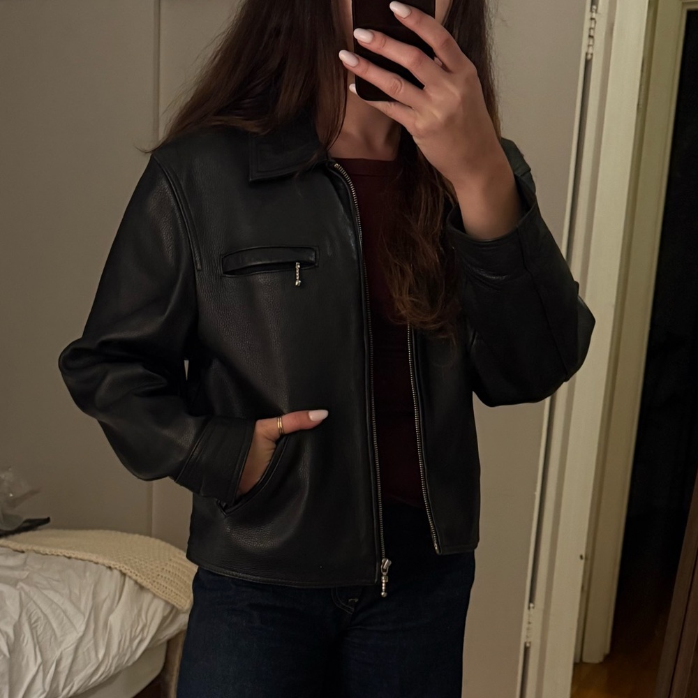 The Limited Heavy Duty Black Leather Jacket